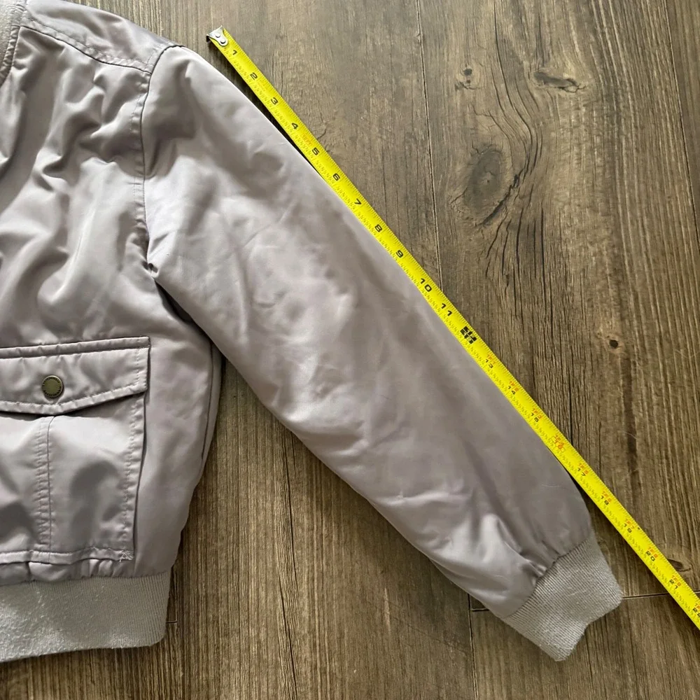 Abercrombie Kids Bomber Jacket Taupe Full Zip Ribbed Cuffs Gorpcore Kids‎ 9/10